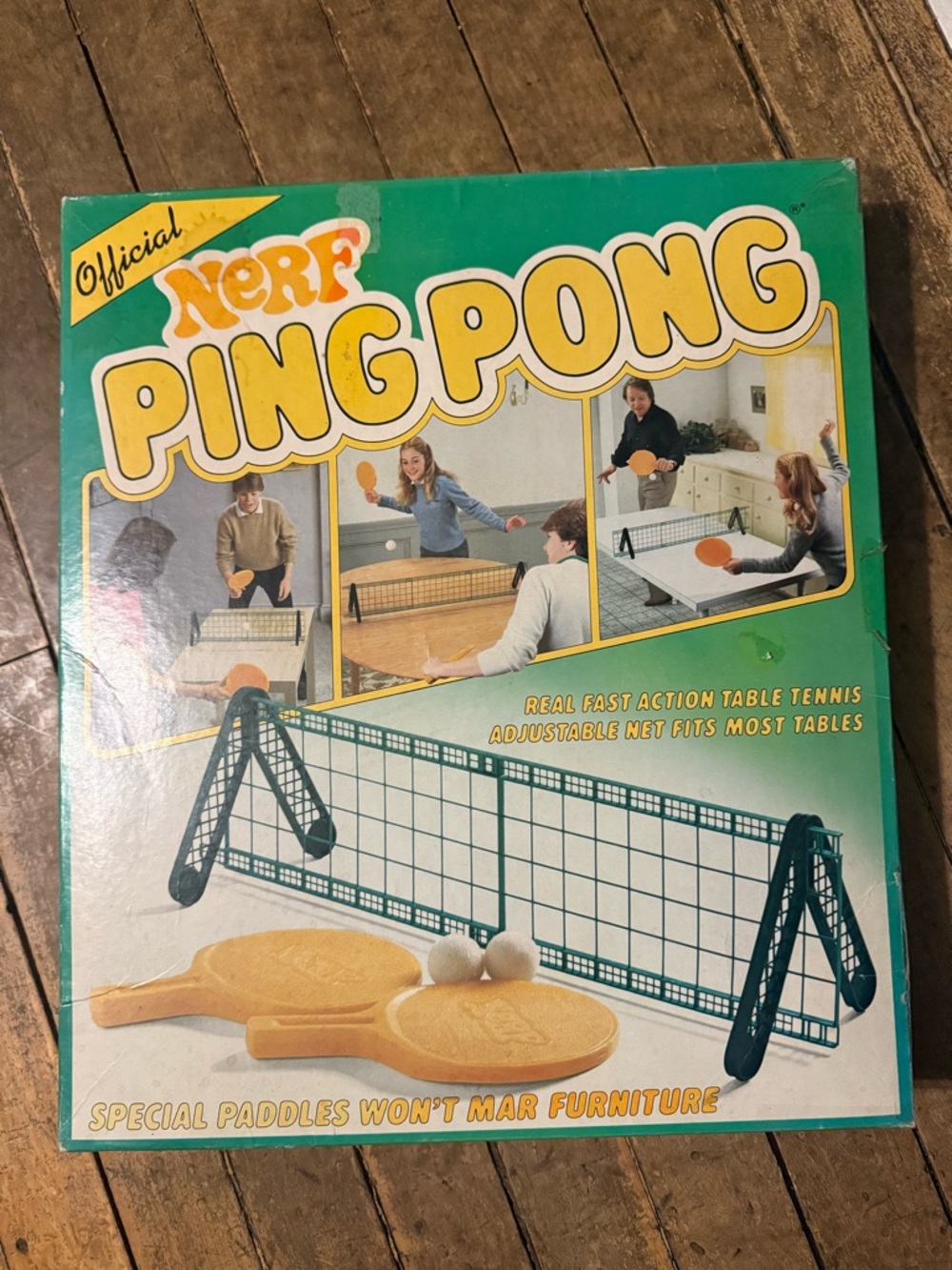 Vintage 1982 Nerf Ping Pong Table Tennis Set
